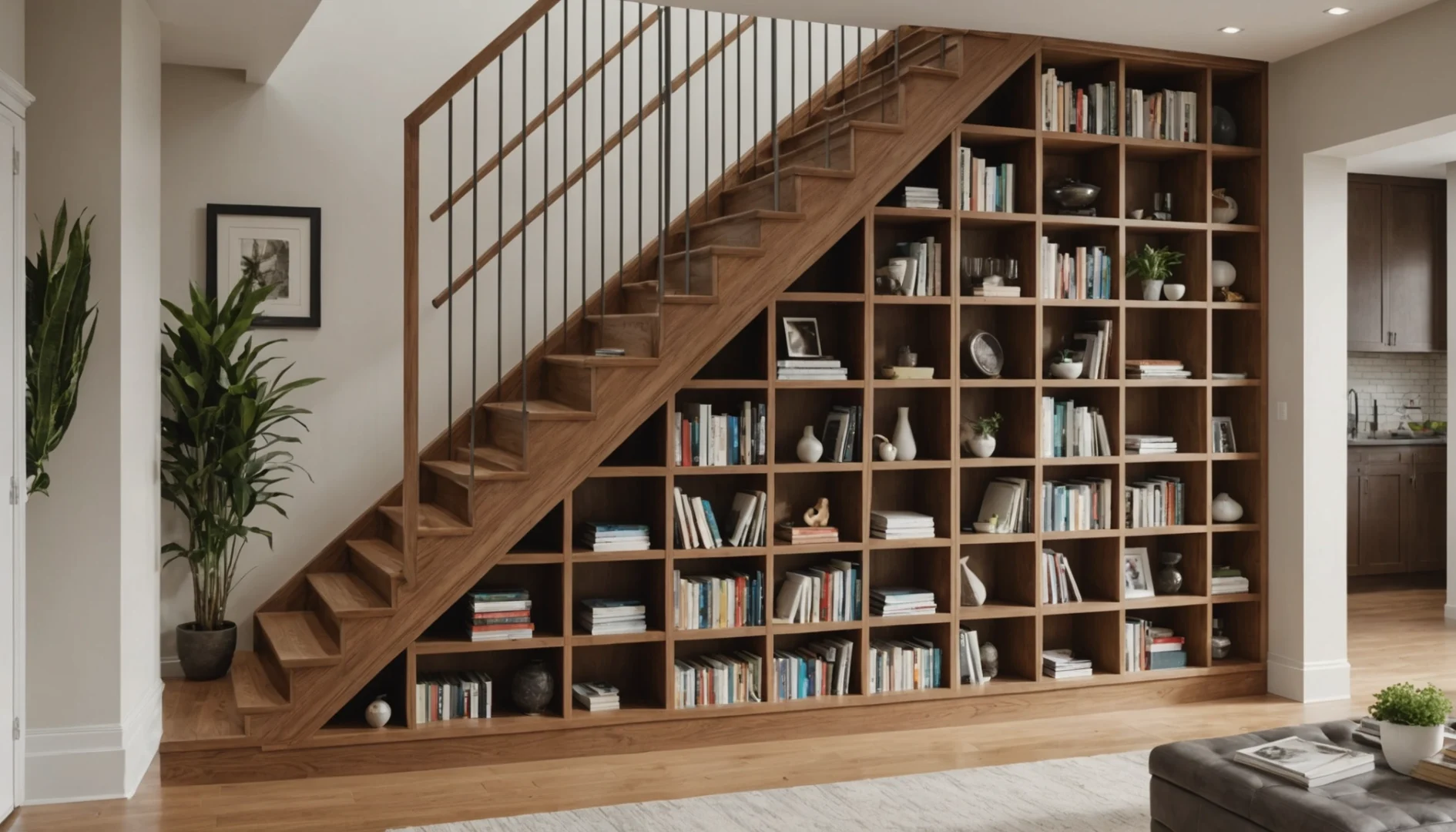 armoire sous escalier ouvert