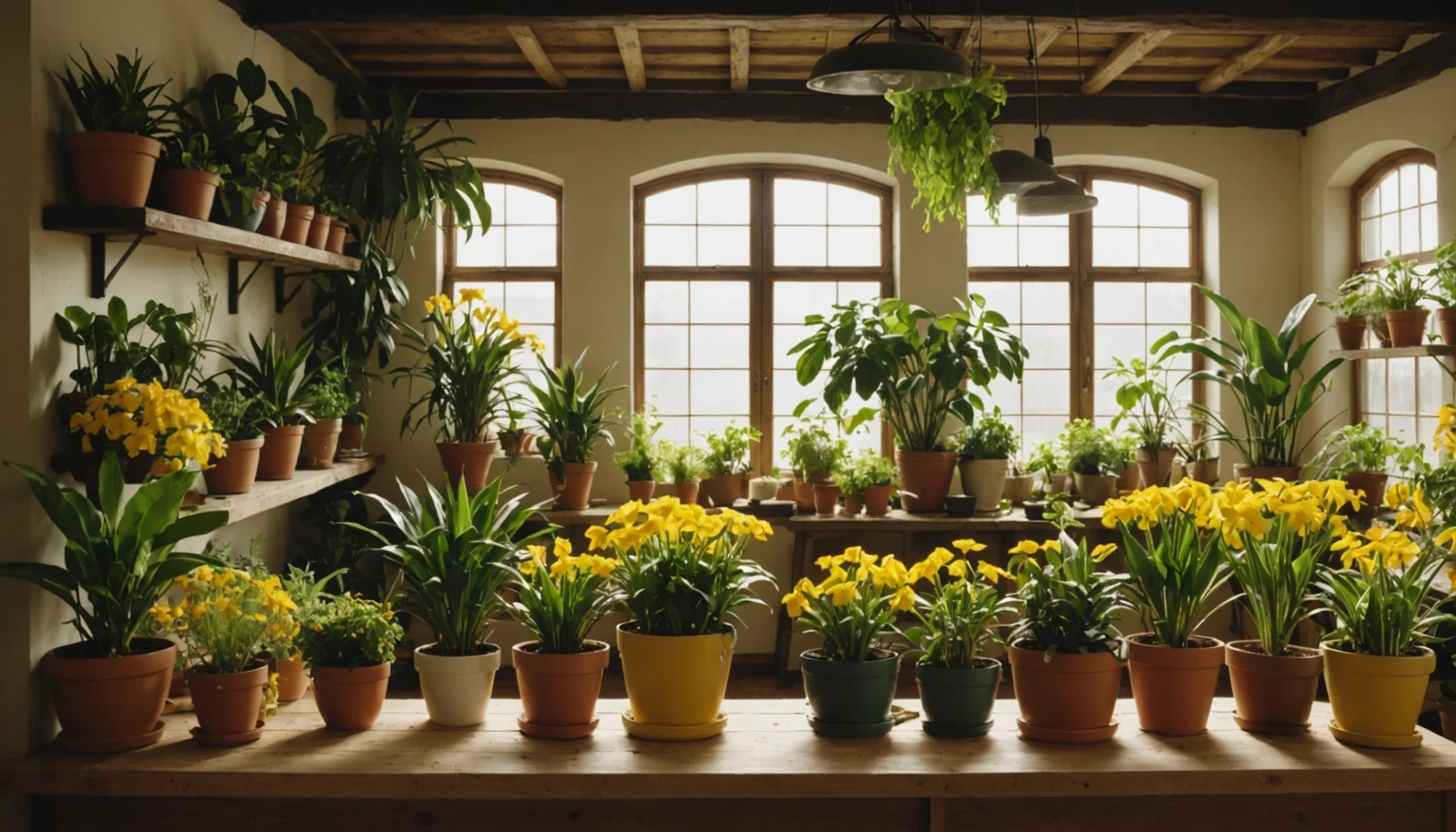 plantes à fleurs jaunes