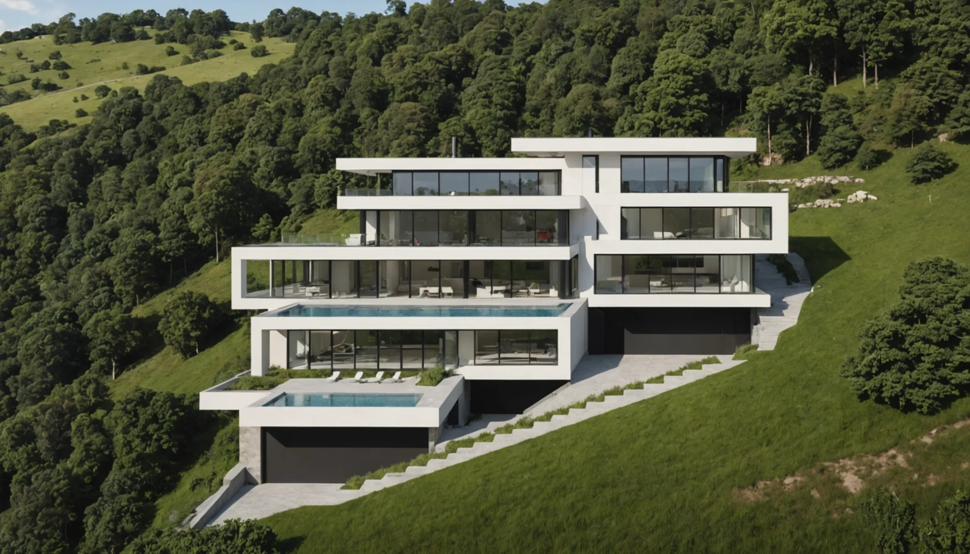 maison en pente avec accès en bas