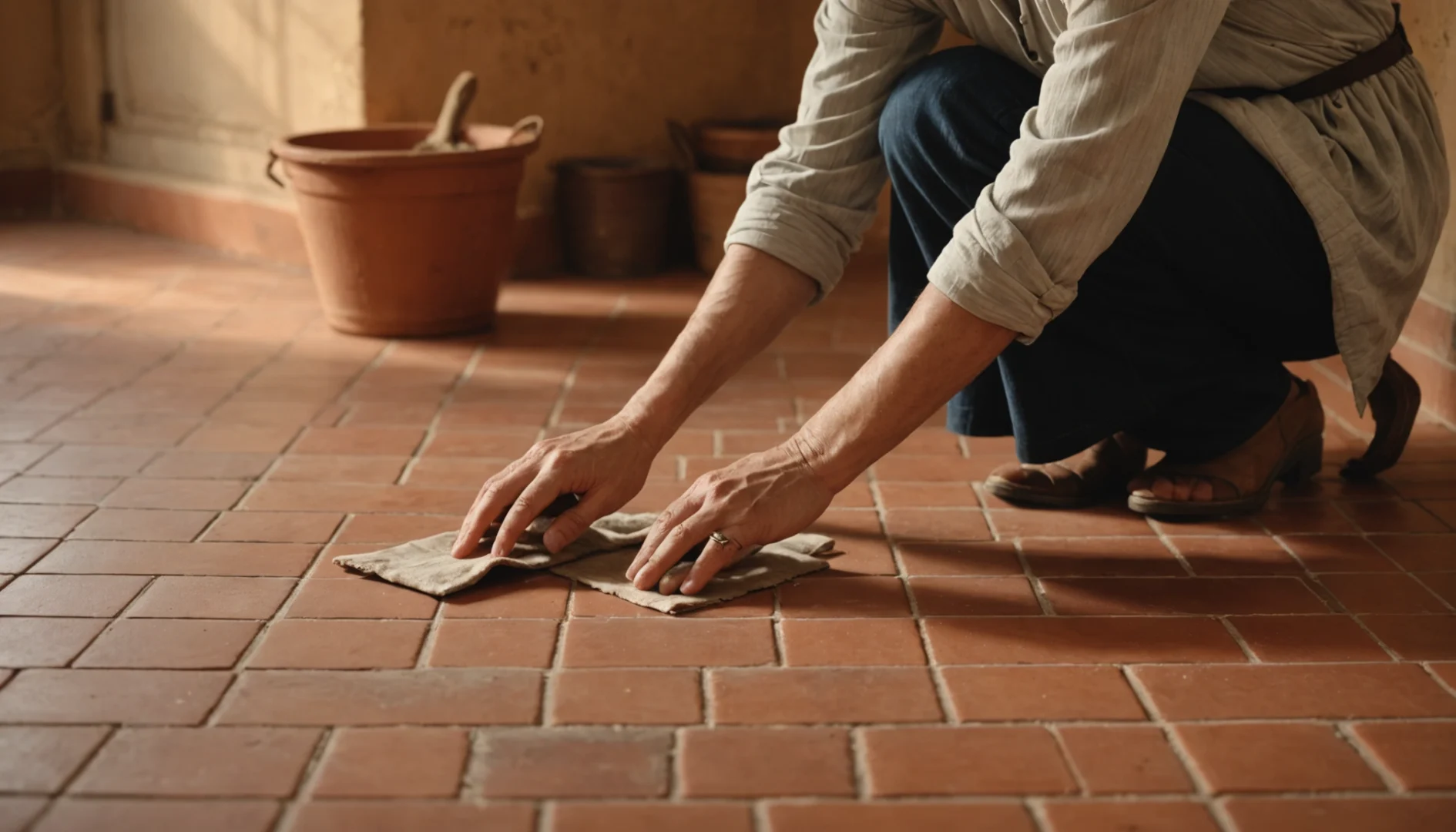 nettoyer les carreaux en terre cuite